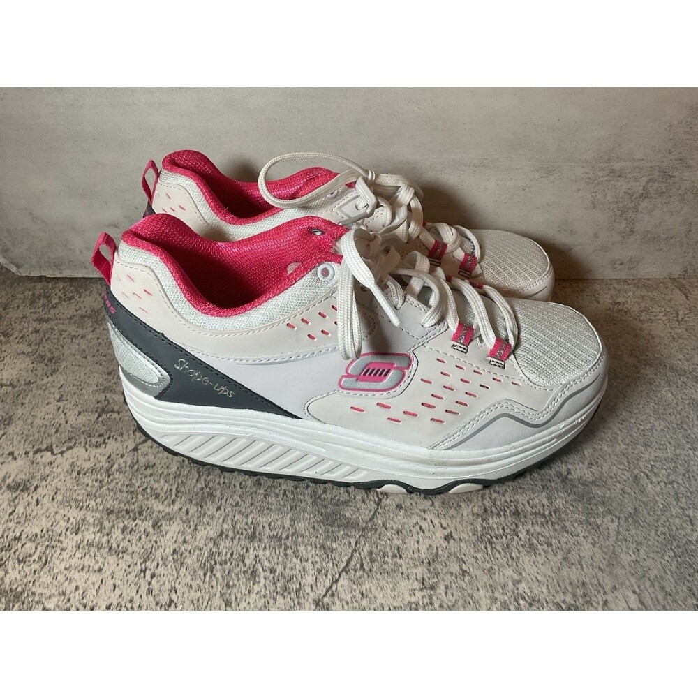 Vintage Skechers Shape Ups Metallic Fuchsia Pink Silver Sneakers Sz 7